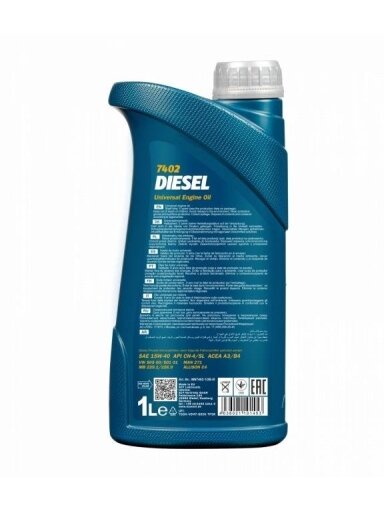 Automobilio variklio tepalas Mannol Diesel, 15W-40, 1 l