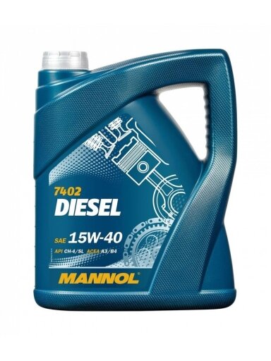 Automobilio variklio tepalas Mannol Diesel, 15W-40, 5 l