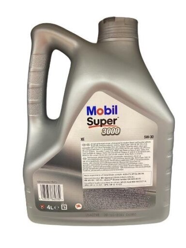 Automobilio variklio tepalas Mobil Super 3000 XE, 5W-30, 4 l