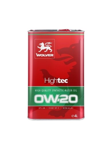 Automobilio variklio tepalas Wolver 0W - 20 4L