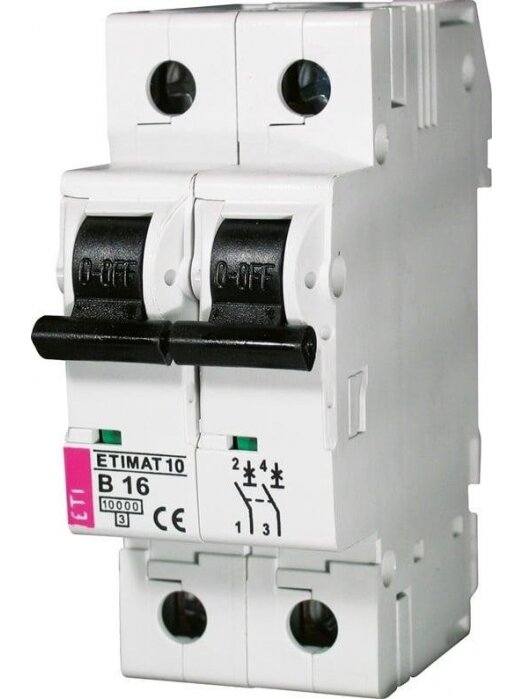 Automatinis jungiklis ETIMAT10, 2P, C, 10kA, 10 A Automatinis jungiklis ETIMAT10, 2P, C, 10kA, 10 A