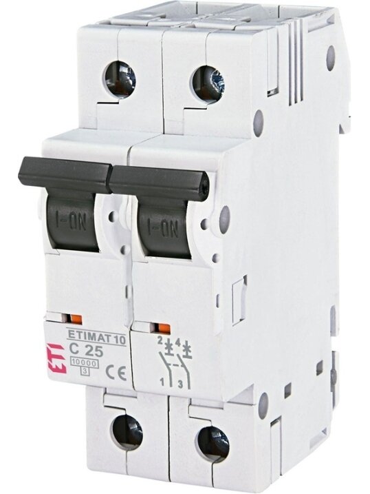 Automatinis jungiklis ETIMAT10, 2P, C, 10kA, 25 A Automatinis jungiklis ETIMAT10, 2P, C, 10kA, 25 A
