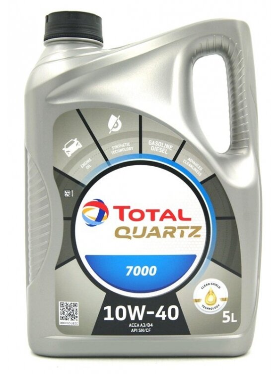 Automobilio variklio tepalas Total Quartz 7000, 10W-40, 5 l