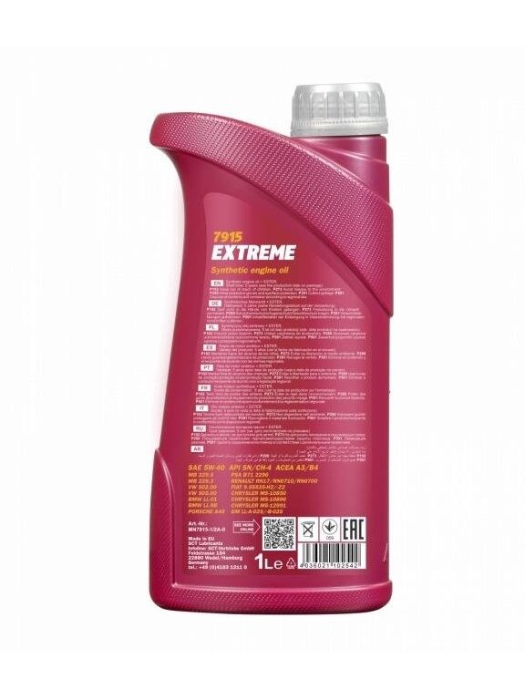 Automobilio variklio tepalas Mannol Extreme, 5W-40, 1 l 1 Automobilio variklio tepalas Mannol Extreme, 5W-40, 1 l 1