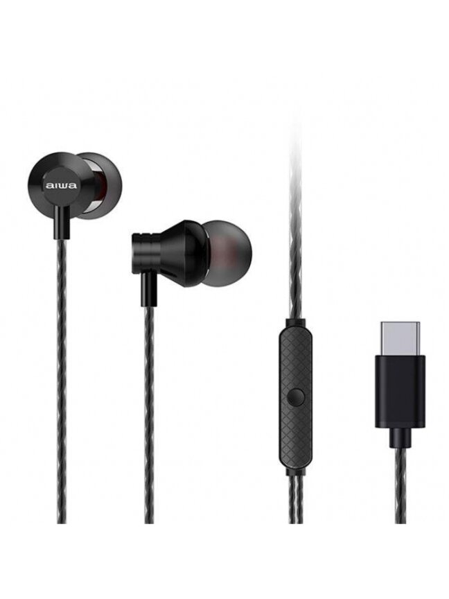 AUSINĖS USB-C ESTM-50 AIWA JUODOS 1