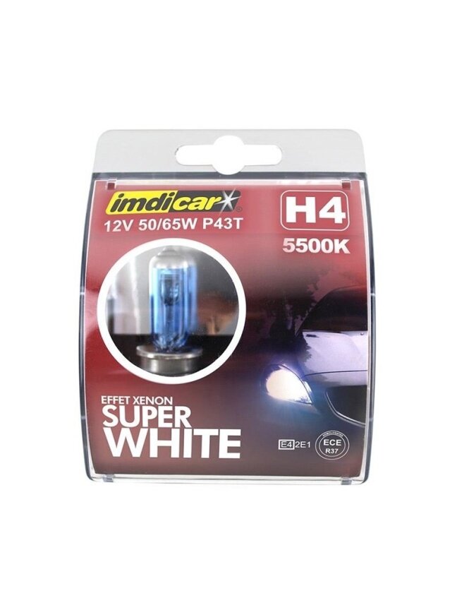 Automobilio lemputės IMDICAR H4 WHITE, 2 vnt. Automobilio lemputės IMDICAR H4 WHITE, 2 vnt.