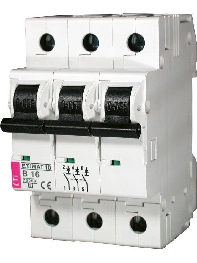 Automatinis jungiklis ETIMAT10, 3P, C, 10kA, 16 A