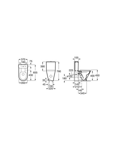 BAKELIS UNITAZUI GAP ROUND RIMLESS BALT