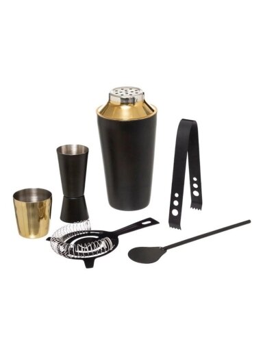 Barmeno rinkinys kokteiliams, aukso/juoda, 0.6 l, 5 vnt. Barmeno rinkinys kokteiliams, aukso/juoda, 0.6 l, 5 vnt.