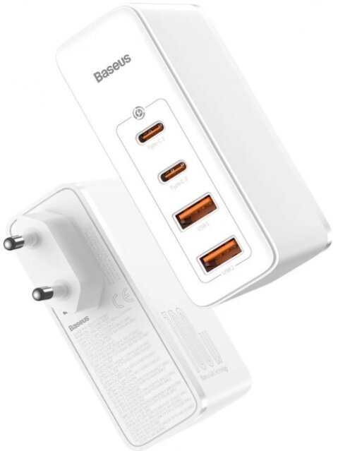 Baseus GaN2 Pro fast charger 100W USB / USB Type C Quick Charge 4+ Power Delivery White 1