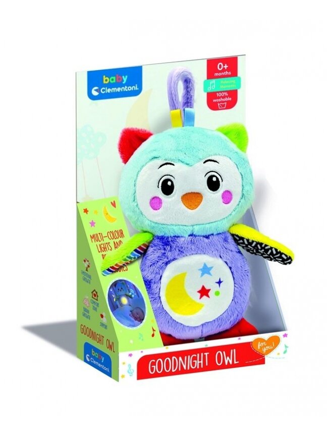 Barškutis Clementoni Goodnight Owl, įvairių spalvų 1 Barškutis Clementoni Goodnight Owl, įvairių spalvų 1