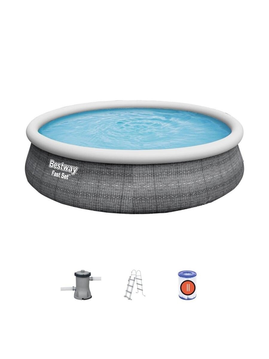 Baseinas Bestway 57372 Fast Set 457x84 cm Pool Set Baseinas Bestway 57372 Fast Set 457x84 cm Pool Set
