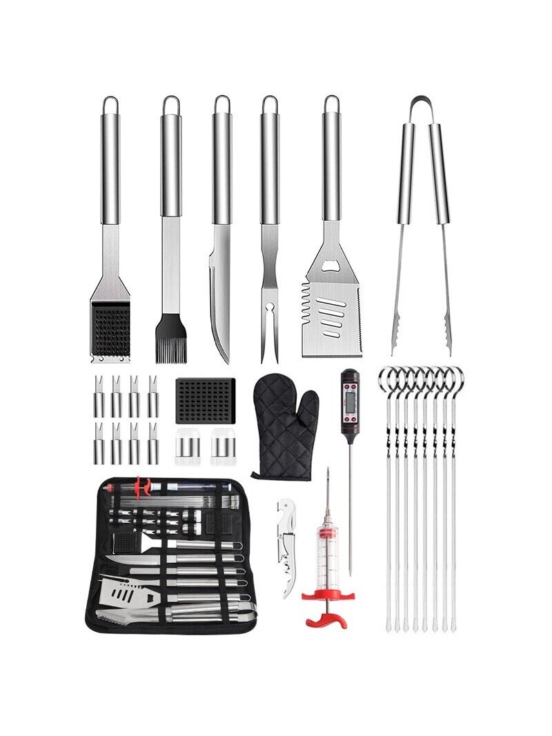 BBQ-GRILL komplektas 30vnt. įrankiu BBQ-GRILL komplektas 30vnt. įrankiu