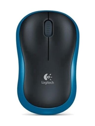 Belaidė kompiuterio pelė LOGITECH M185, juoda, mėlyna