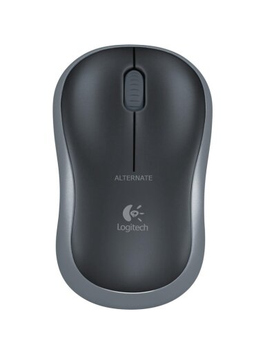 Belaidė kompiuterio pelė LOGITECH M185, juoda, pilka