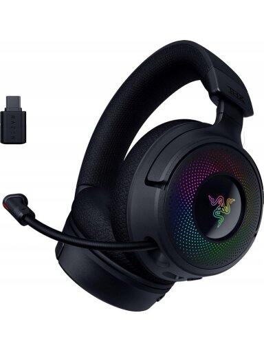 Belaidės žaidimų ausinės Razer Kraken V4, juodos