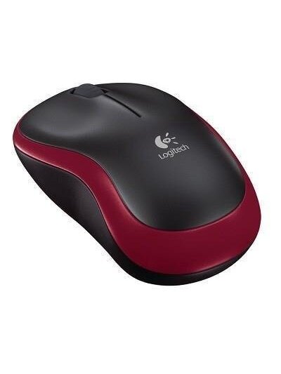 Belaidė kompiuterio pelė LOGITECH M185, juoda, raudona 1 Belaidė kompiuterio pelė LOGITECH M185, juoda, raudona 1