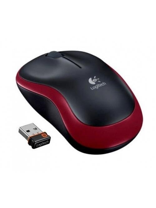Belaidė kompiuterio pelė LOGITECH M185, juoda, raudona 2 Belaidė kompiuterio pelė LOGITECH M185, juoda, raudona 2