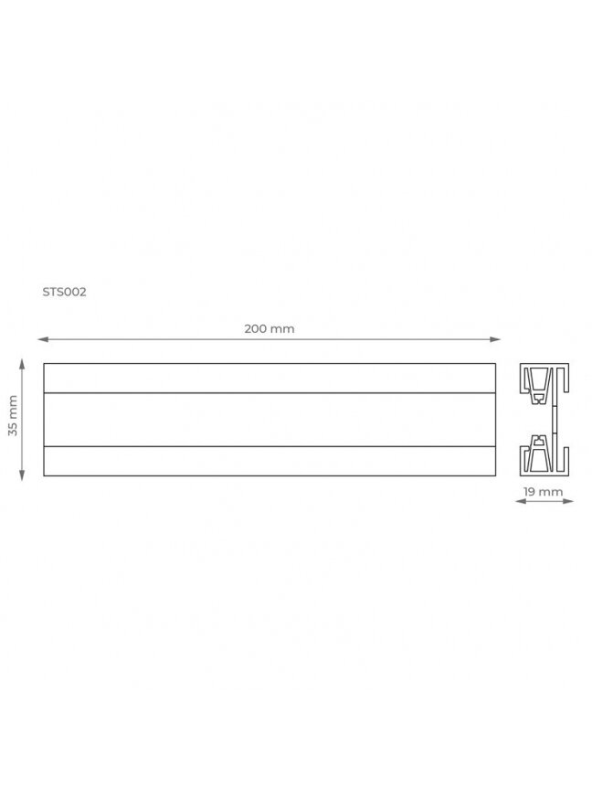 Bėgelis bėginei sistemai DPM X-Line STS002W 2 Bėgelis bėginei sistemai DPM X-Line STS002W 2