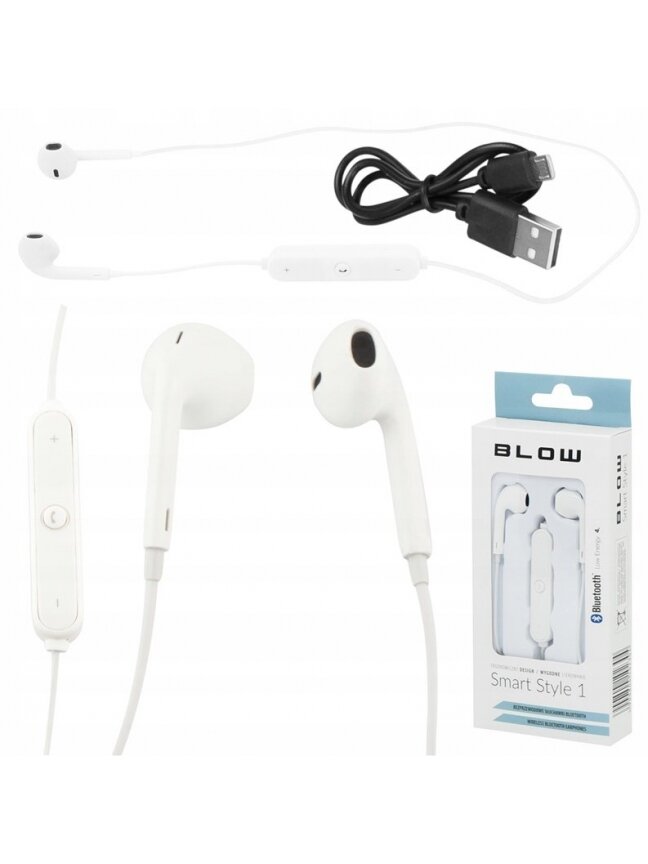 Belaidės ausinės su mikrofonu Blow, baltos 2