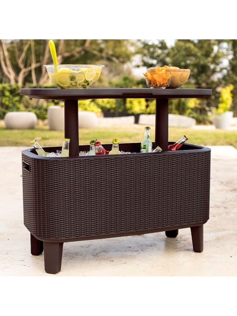 BevyBar Rattan šaltkrepšis-staliukas - Ruda 4