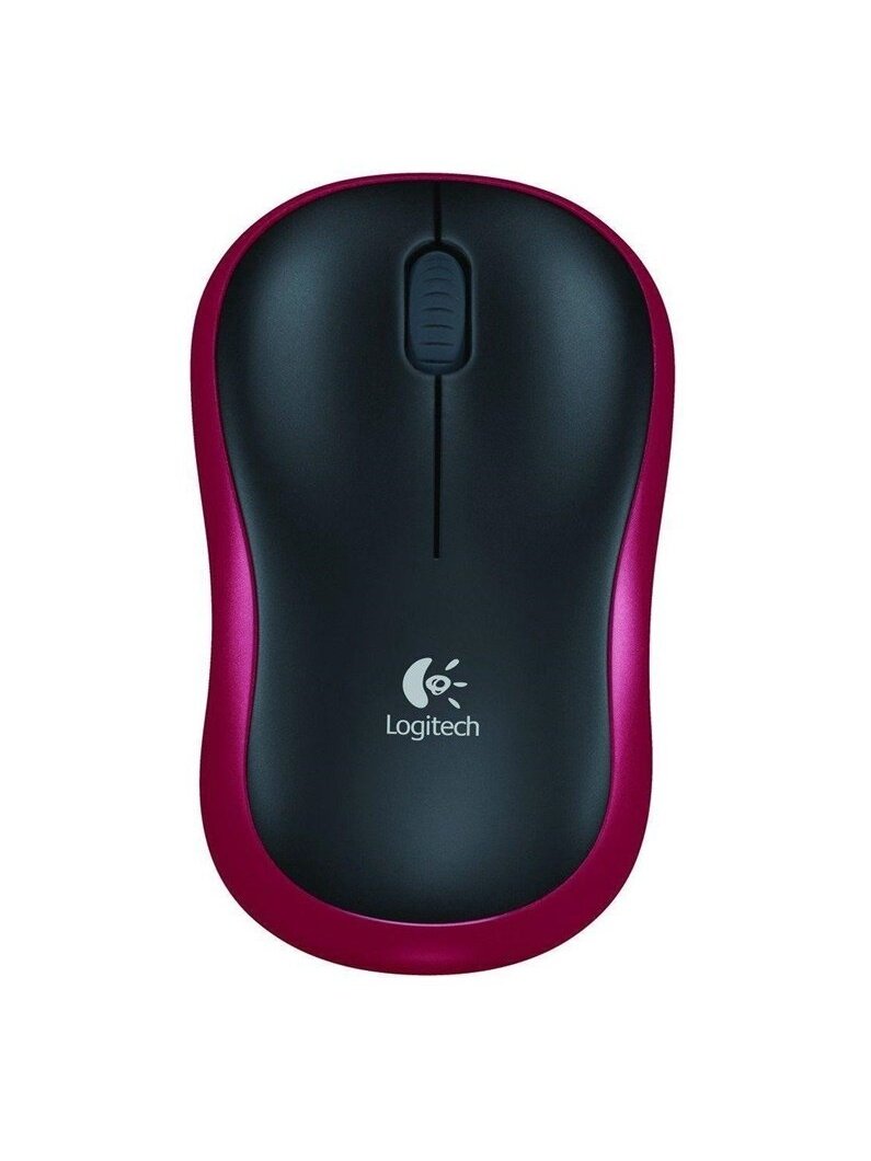 Belaidė kompiuterio pelė LOGITECH M185, juoda, raudona Belaidė kompiuterio pelė LOGITECH M185, juoda, raudona