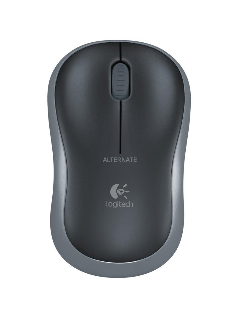Belaidė kompiuterio pelė LOGITECH M185, juoda, pilka Belaidė kompiuterio pelė LOGITECH M185, juoda, pilka