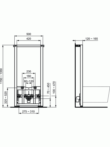 Bidė rėmas Ideal Standard Prosys