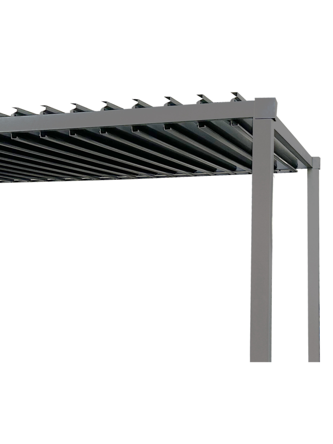 Bioklimatinė plieninė pergola 3x4m su reguliuojamu stogu 2 Bioklimatinė plieninė pergola 3x4m su reguliuojamu stogu 2