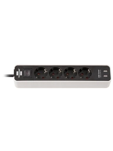 Buitinis ilgintuvas BRENNENSTUHL ECOLOR, 4 vt., 2USB, 1,4 m