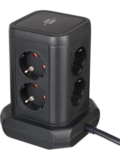 Buitinis ilgintuvas-stovas BRENNENSTUHL, 8 vietų, 4USB, 2 m