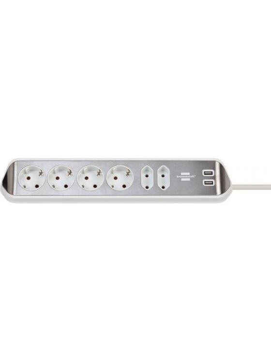 Buitinis ilgintuvas BRENNENSTUHL, 6 vietų, 2 USB, 2 m Buitinis ilgintuvas BRENNENSTUHL, 6 vietų, 2 USB, 2 m