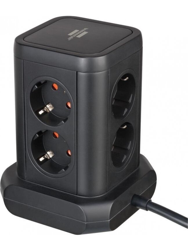 Buitinis ilgintuvas-stovas BRENNENSTUHL, 8 vietų, 4USB, 2 m 1