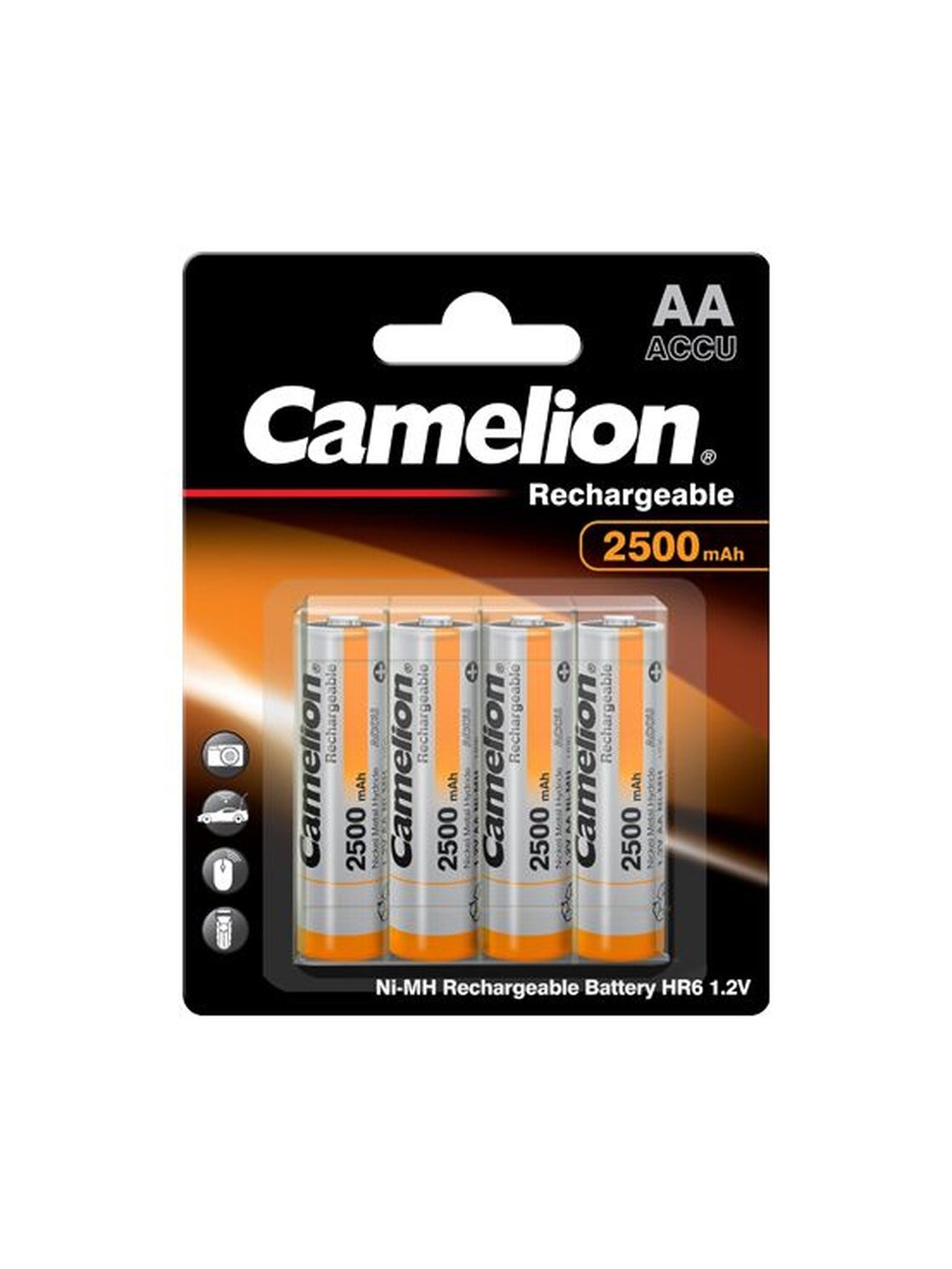 Camelion Įkraunami elementai, NH-AA2500BP4, CAMELION, 4 vnt. Camelion Įkraunami elementai, NH-AA2500BP4, CAMELION, 4 vnt.
