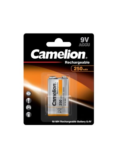 Camelion Įkraunamas elementas "Krona", 9V, 250 mAh, CAMELION, 1 vnt.