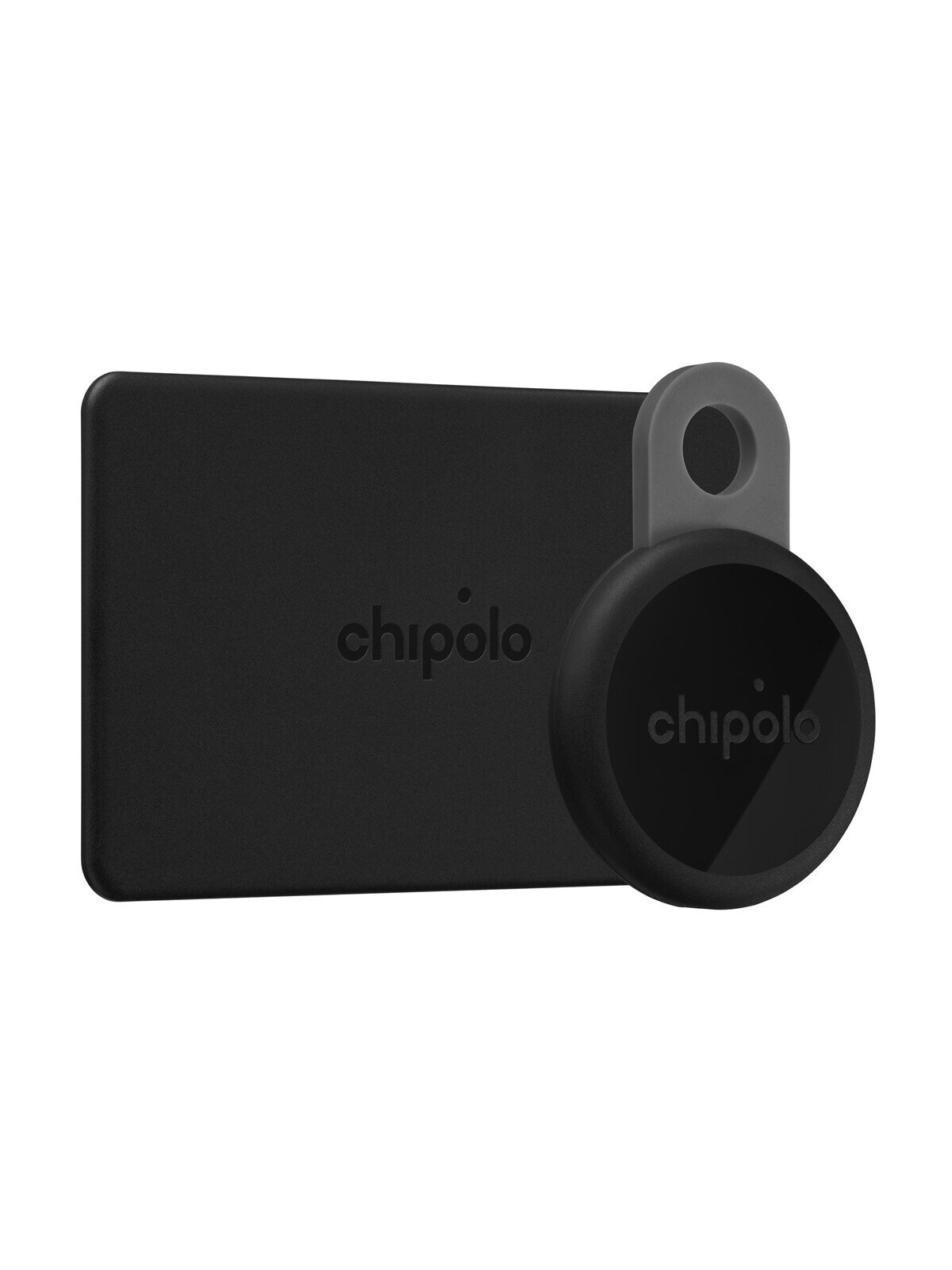 Chipolo CARD & LOOP Rechargeable Bluetooth Tracker for iOS & Android, Charcoal Bundle 2