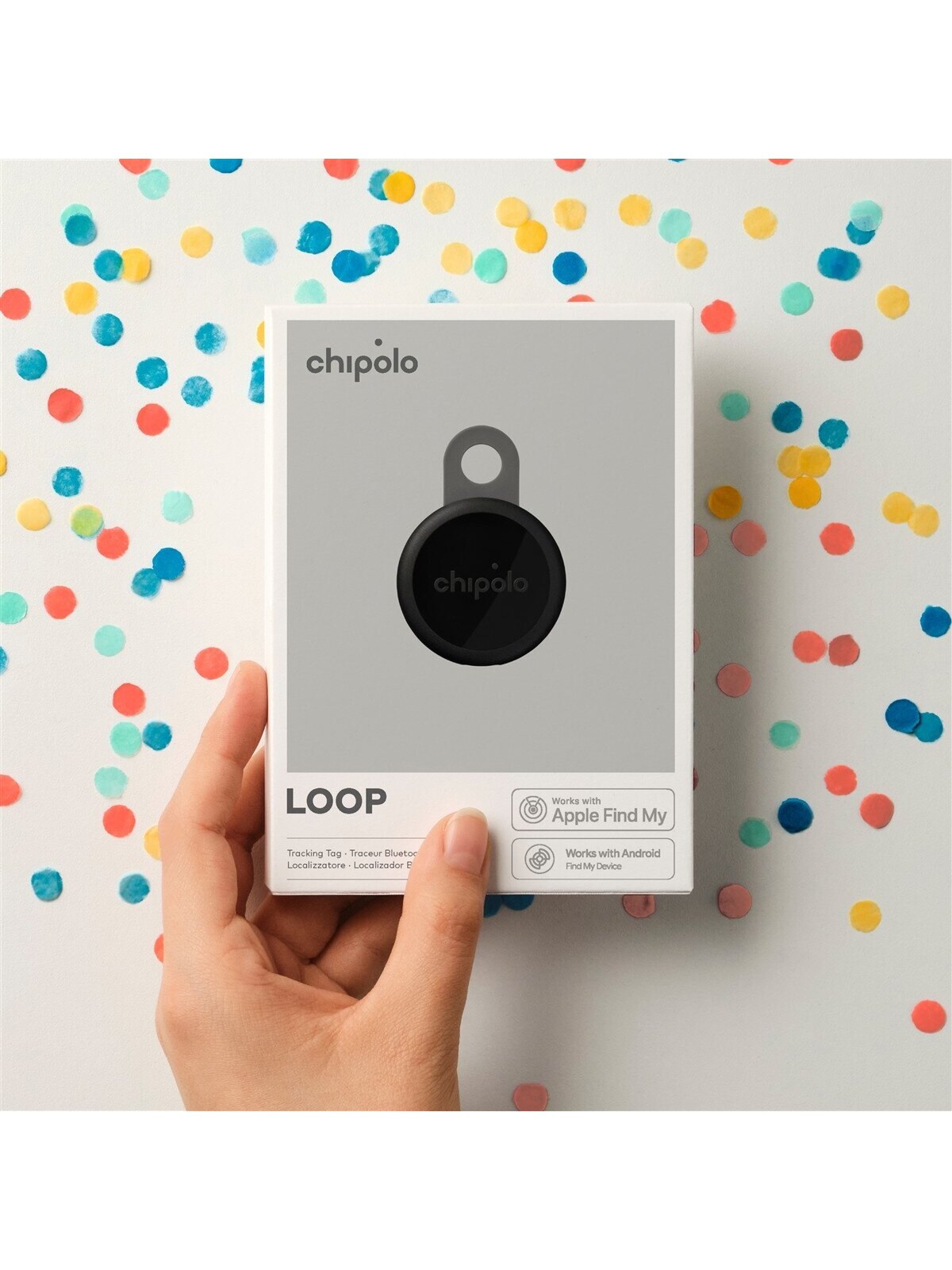 Chipolo CARD & LOOP Rechargeable Bluetooth Tracker for iOS & Android, Charcoal Bundle 4