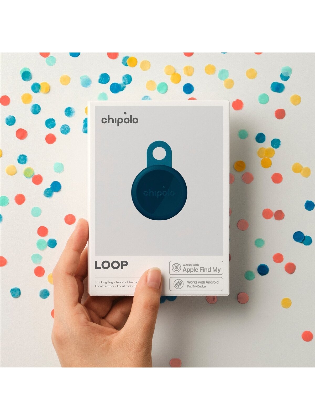 Chipolo LOOP – Rechargeable Bluetooth Tracker with Silicone Loop for iOS & Android, Navy 2