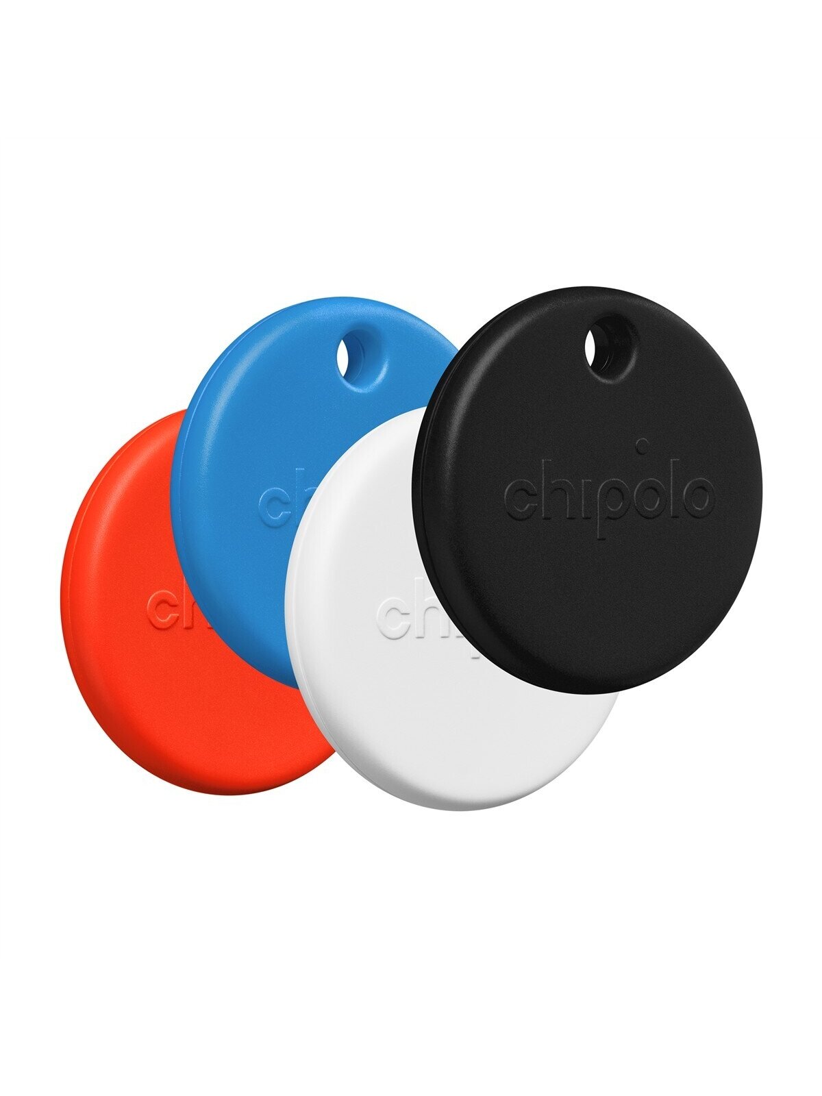 Chipolo POP – Bluetooth Tracker with Replaceable Battery for iOS & Android, 4pack -Black, White, Red, Blue 2