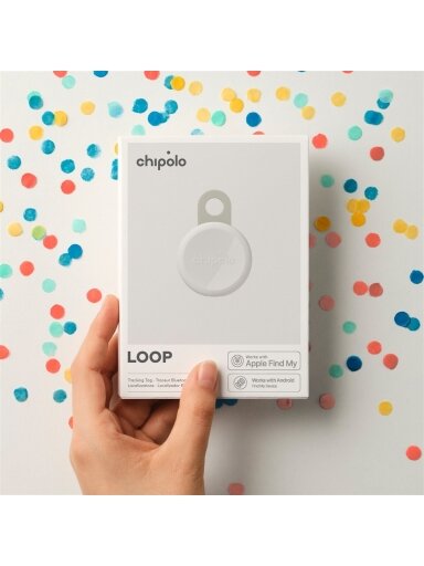 Chipolo LOOP – Rechargeable Bluetooth Tracker with Silicone Loop for iOS & Android, Chalk