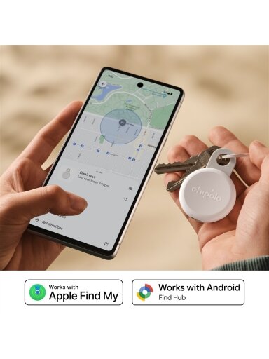 Chipolo LOOP – Rechargeable Bluetooth Tracker with Silicone Loop for iOS & Android, Chalk