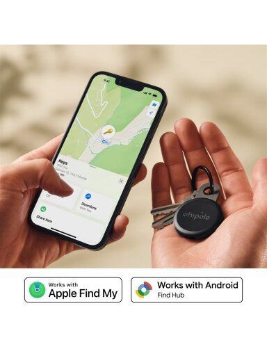 Chipolo LOOP – Rechargeable Bluetooth Tracker with Silicone Loop for iOS & Android, Charcoal