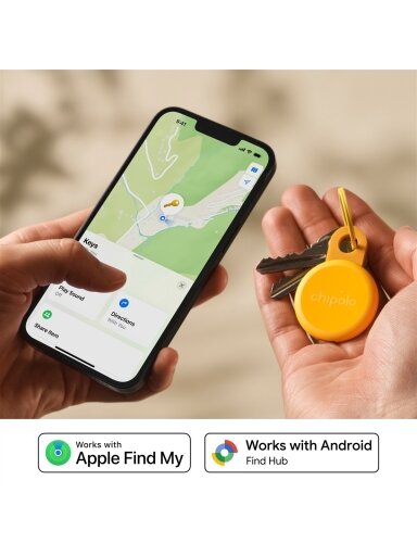 Chipolo LOOP – Rechargeable Bluetooth Tracker with Silicone Loop for iOS & Android, Honey