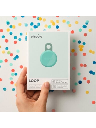 Chipolo LOOP – Rechargeable Bluetooth Tracker with Silicone Loop for iOS & Android, Mint