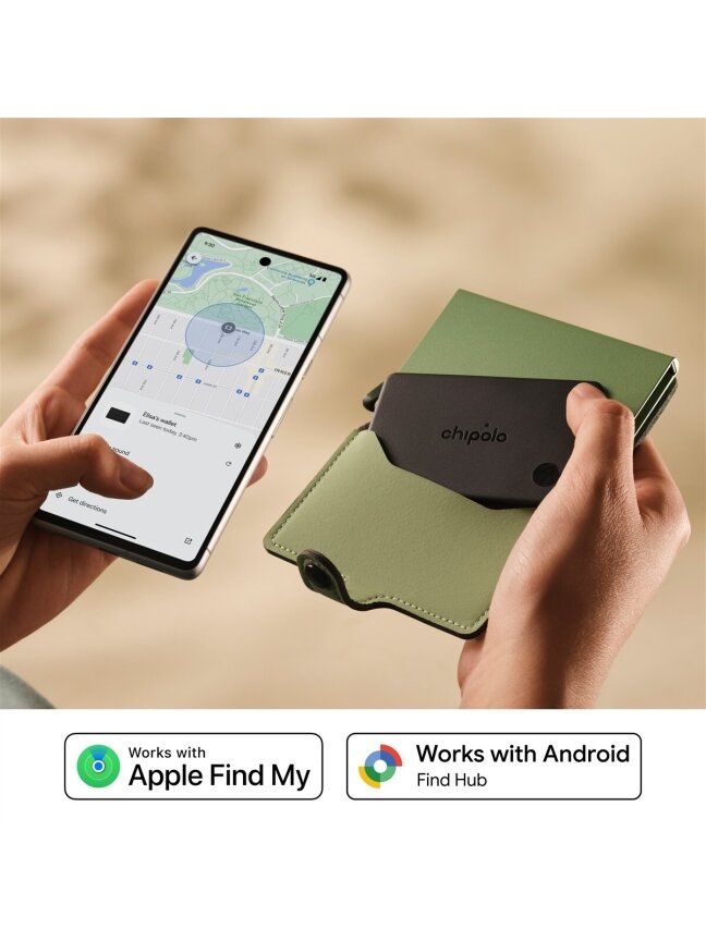 Chipolo CARD & LOOP Rechargeable Bluetooth Tracker for iOS & Android, Charcoal Bundle