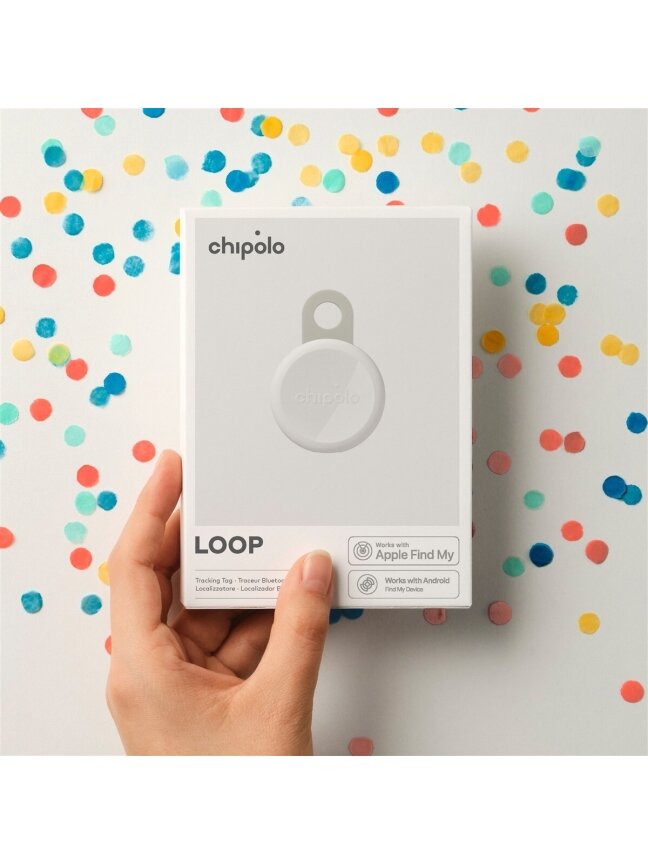 Chipolo LOOP – Rechargeable Bluetooth Tracker with Silicone Loop for iOS & Android, Chalk 1