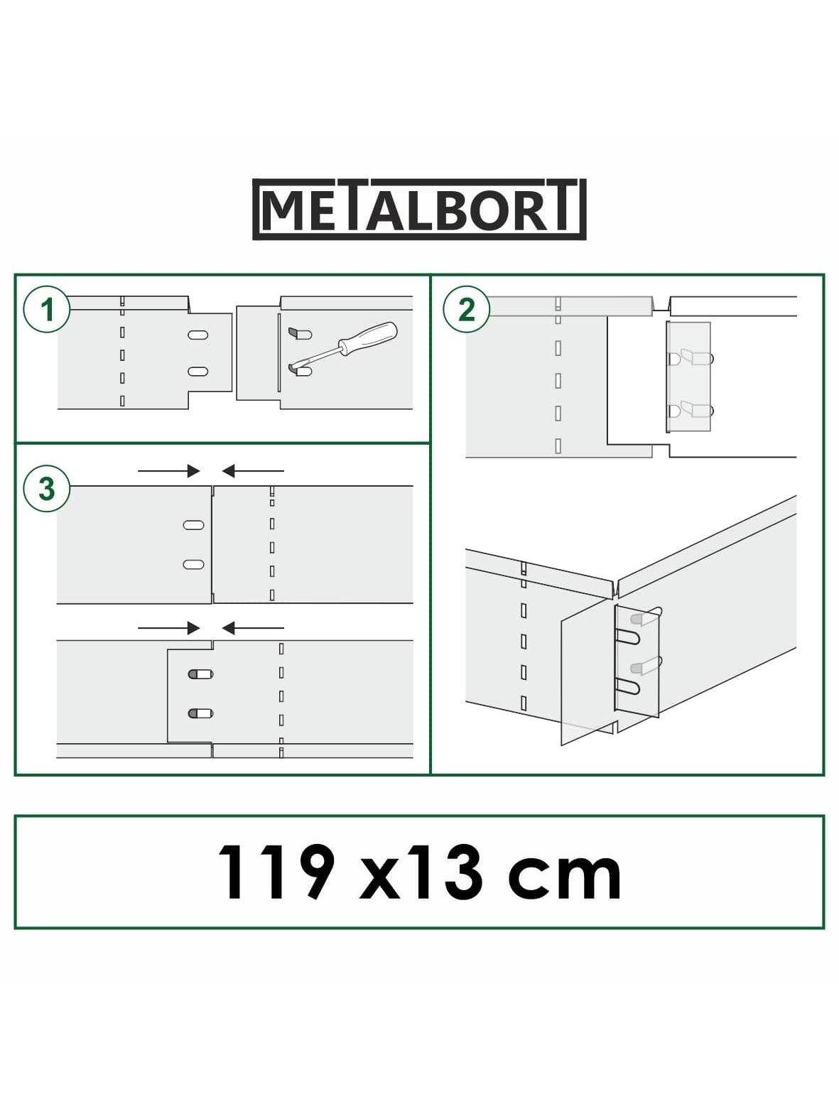 Cinkuoto metalo bortelių komplektas "Metalbort" 14