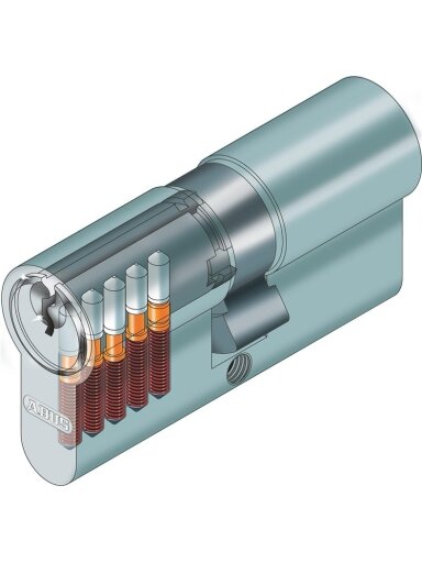 Cilindras Abus E50N, (din) standarto, 40 - 50 mm, pilka