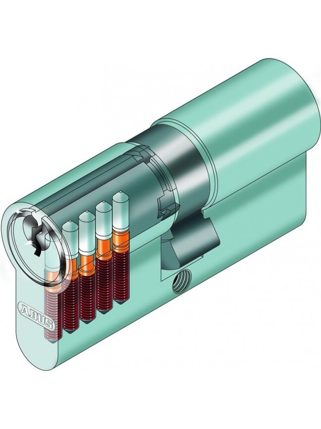 Cilindras Abus E50N, (din) standarto, 35 - 45 mm, pilka 1 Cilindras Abus E50N, (din) standarto, 35 - 45 mm, pilka 1