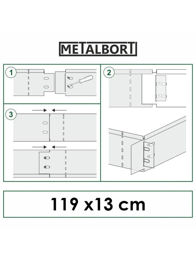 Cinkuoto metalo bortelių komplektas "Metalbort" 14 Cinkuoto metalo bortelių komplektas "Metalbort" 14